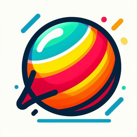 Colorful fitness ball. Vector illustration isolated on a white background.のイラスト素材