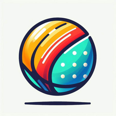 Colorful abstract sphere icon on white background. Vector flat illustration.のイラスト素材
