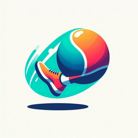 Sneakers in the form of yin yang. Vector illustration.のイラスト素材