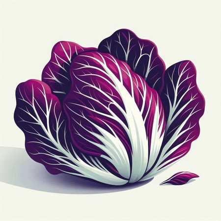 Vector illustration of fresh chinese cabbage on white background. Healthy food.のイラスト素材