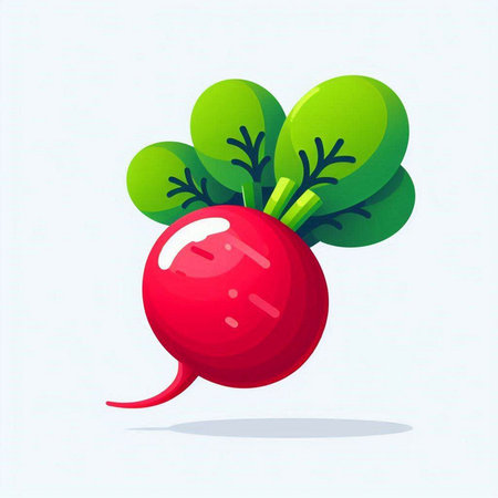 Radish. Vector illustration. Isolated on a white background.のイラスト素材