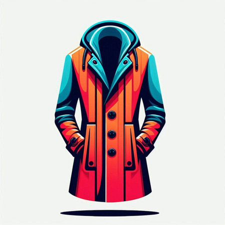 Vector illustration of a hooded coat with a hood on a white backgroundのイラスト素材