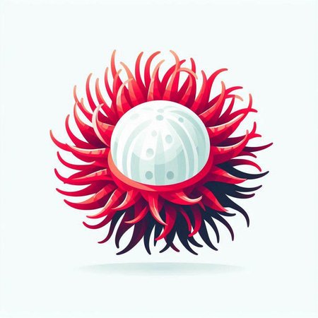 Red sea anemone on a white background. Vector illustration.のイラスト素材