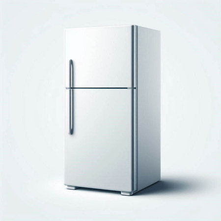 Refrigerator on a white background. 3D rendering. Isolatedのイラスト素材