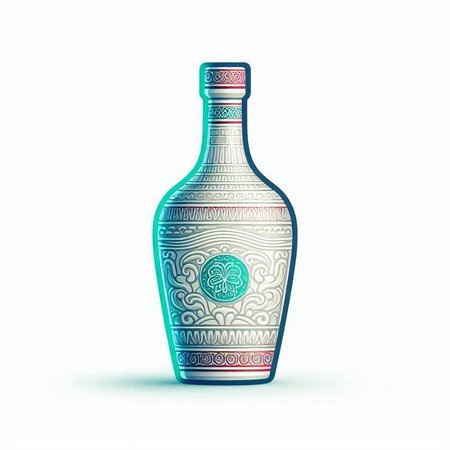 Vintage bottle on a white background. Vector illustration. Eps 10のイラスト素材