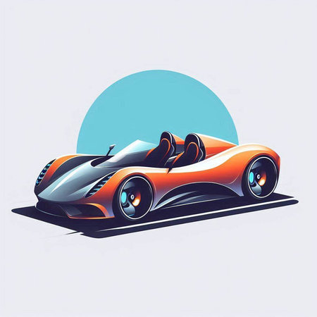 Futuristic sports car. Vector illustration. Design element for poster, card, banner.のイラスト素材