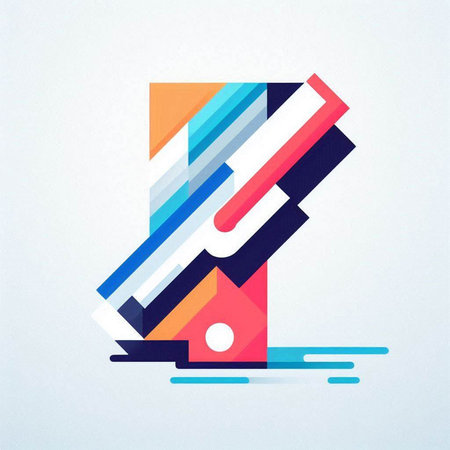 Colorful letter I on white background. Vector illustration. Eps 10のイラスト素材