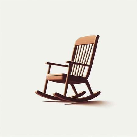 Wooden rocking chair isolated on a white background. Vector illustration.のイラスト素材