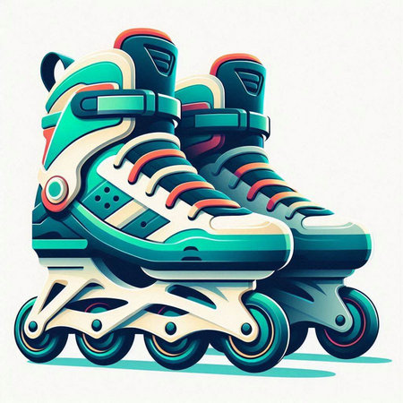 Roller skates isolated on the white background. Vector illustration.のイラスト素材