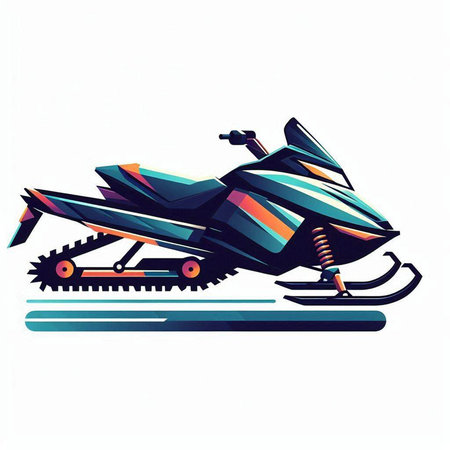 snowmobile isolated on a white background, vector illustration, eps 10のイラスト素材