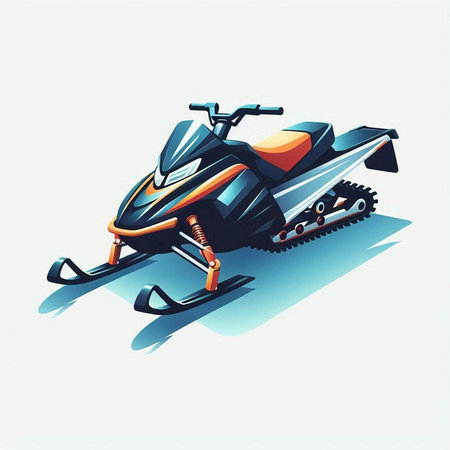 snowmobile, vector illustration, eps 10, no transparencyのイラスト素材