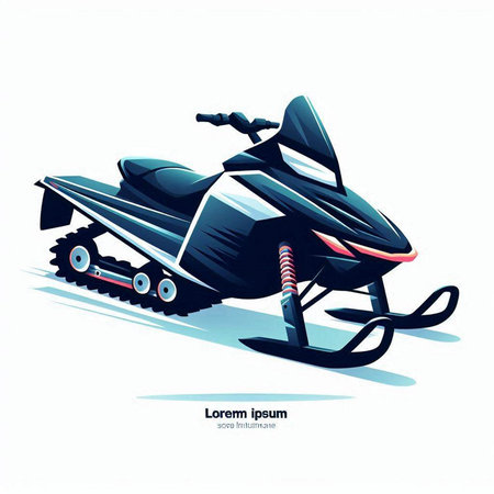 Vector illustration of a snowmobile. Isolated on white background.のイラスト素材