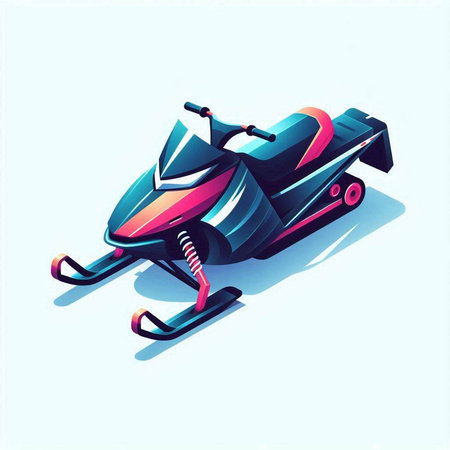 Snowmobile. Vector illustration of a snowmobile on a white background.のイラスト素材