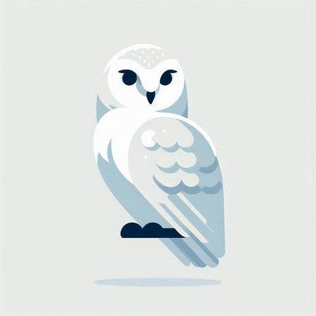 Snowy Owl. Symbol of the New Year. Vector illustration.のイラスト素材