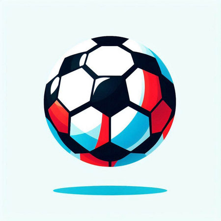 Soccer ball on a light blue background. Vector illustration. Eps 10のイラスト素材