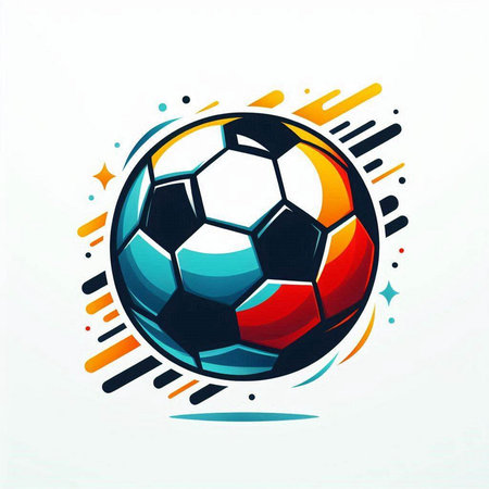 Soccer ball on abstract background. Vector illustration. Eps 10.のイラスト素材