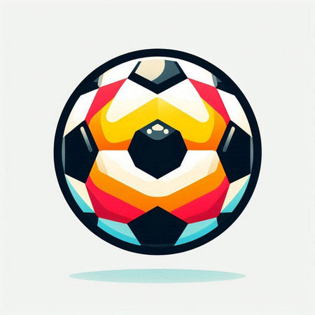 Soccer ball vector illustration. Colorful soccer ball isolated on white background.のイラスト素材