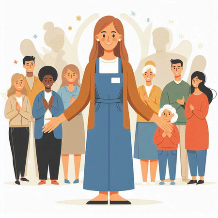 Couples of women and men standing together. Vector illustration.のイラスト素材