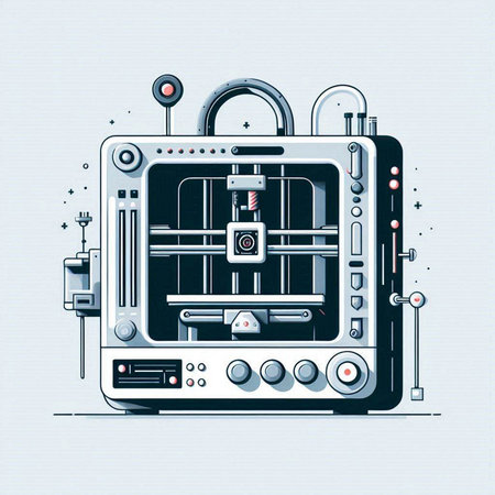 3D printer. Vector illustration of 3D printer. 3D printer.のイラスト素材