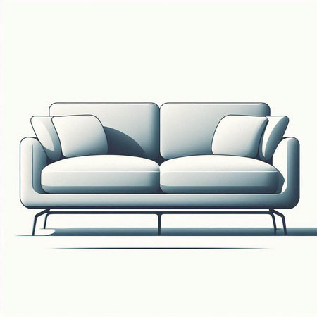 Sofa on a white background. Vector illustration of a sofa.のイラスト素材