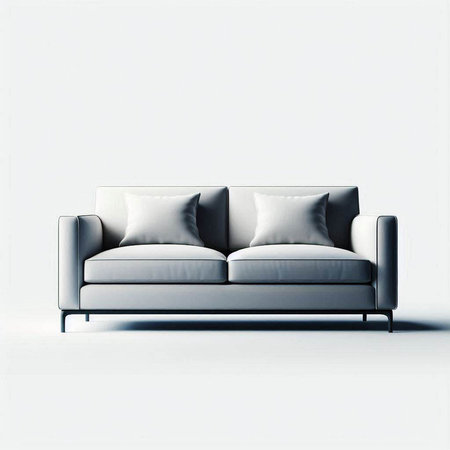 Modern sofa on white background. 3d render illustration. Mock upのイラスト素材