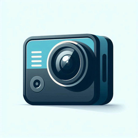 camera icon on blue background, vector illustration, eps10.のイラスト素材