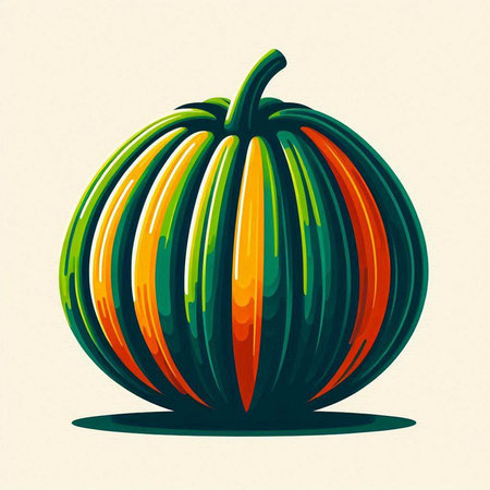 Pumpkin on a light background. Vector illustration in cartoon style.のイラスト素材