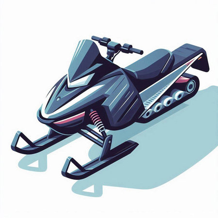 Snowmobile isolated on a white background. Vector illustration. Eps 10.のイラスト素材