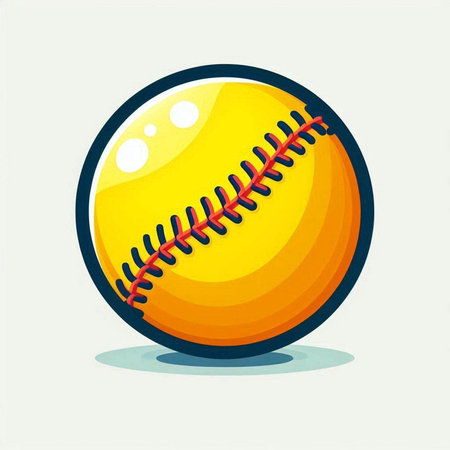 Baseball ball icon. Vector illustration of a baseball ball in flat style.のイラスト素材