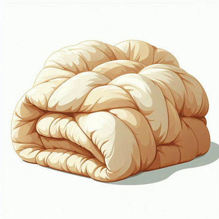 Illustration of a beige pillow isolated on a white background.のイラスト素材