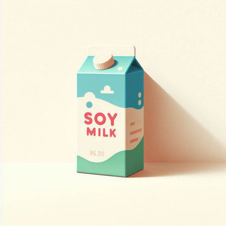 Milk carton box on white background. 3d illustration.のイラスト素材
