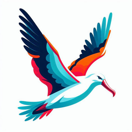 Flying stork icon isolated on white background. Vector illustration EPS10のイラスト素材