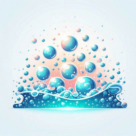 abstract water background with bubbles, vector illustration eps10.のイラスト素材