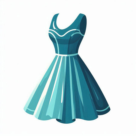 Blue dress isolated on a white background. Vector illustration. EPS 10のイラスト素材