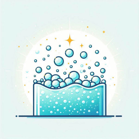 Bubbles in the water. Cleaning concept. Vector illustration.のイラスト素材