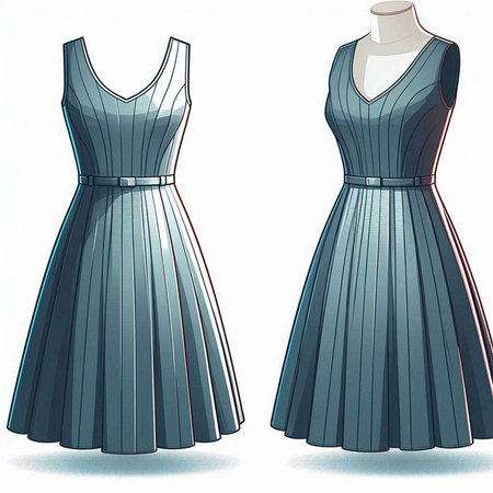 Women's dress on a mannequin. Vector illustration. Eps 10.のイラスト素材