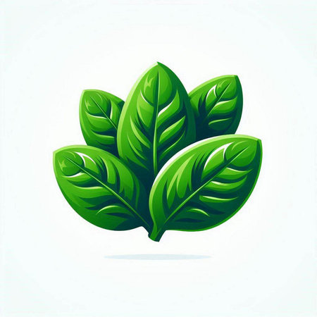 Green leaves on a white background. Vector illustration. Eps 10.のイラスト素材