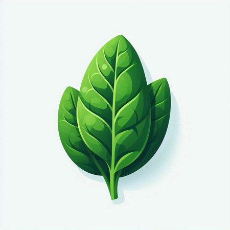 Fresh green basil leaves isolated on white background. Vector Illustration.のイラスト素材