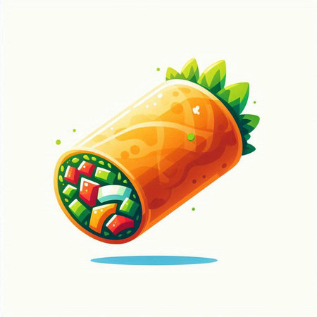 Illustration with stylized red flower on a white background, vectorのイラスト素材