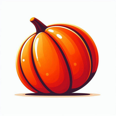 Pumpkin on a white background. Vector illustration in cartoon style.のイラスト素材