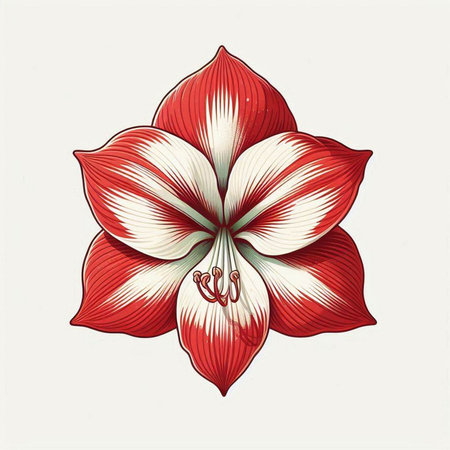 Hippeastrum or Amaryllis flower. Vector illustration.のイラスト素材