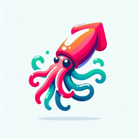 Octopus. Vector illustration. Isolated on a white background.のイラスト素材