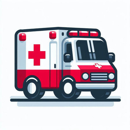 Ambulance car with the flag of Tonga. Vector illustration.のイラスト素材