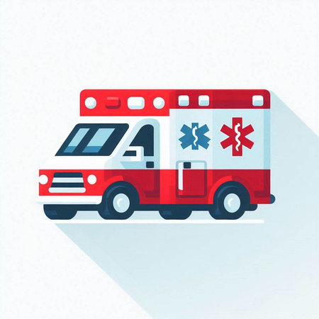 Ambulance. Flat design. Vector illustration. EPS 10.のイラスト素材