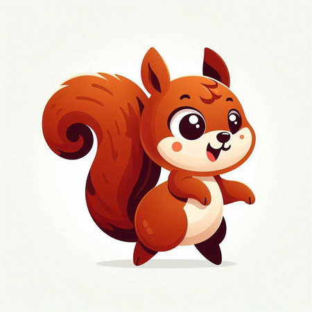 Cute cartoon squirrel. Vector illustration of a cute little squirrel.のイラスト素材