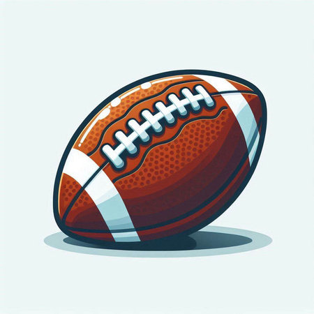 American football ball isolated on white background. Vector illustration in cartoon style.のイラスト素材