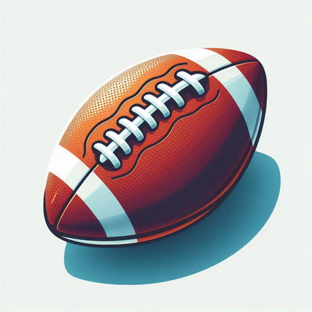 american football ball on a white background. 3d illustration.のイラスト素材