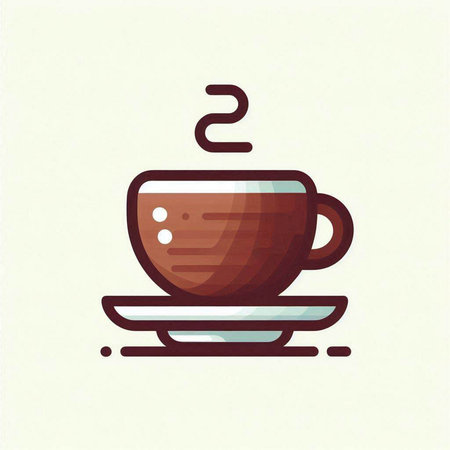 Coffee cup icon on white background. Vector illustration in flat style.のイラスト素材