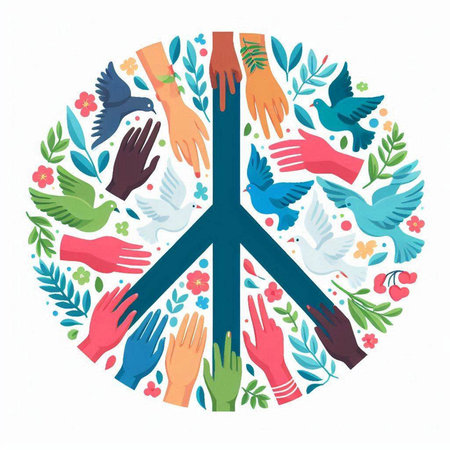 International Day of Peace, vector illustration. World Peace Day concept.のイラスト素材