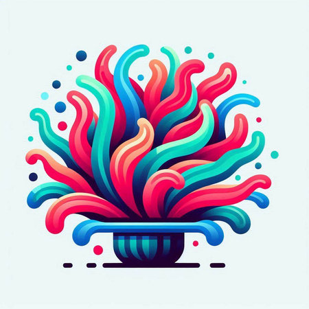 Colorful abstract flower in a vase. Vector illustration for your designのイラスト素材